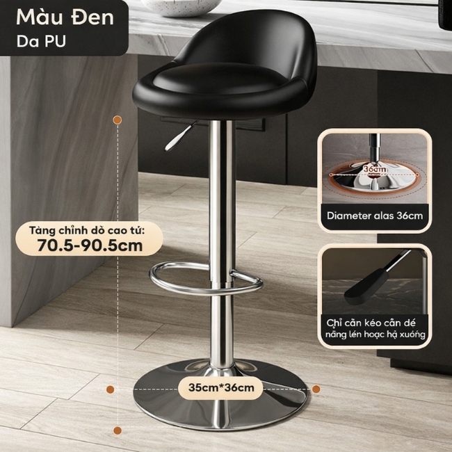 Ghế bar mini nệm tròn bọc da nhiều màu: SG - 4143 - $hienthicat